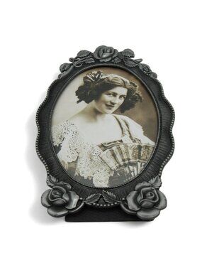 Ornate Silver Photo Frame Rose Oval Tabletop Weston Gallery Vintage